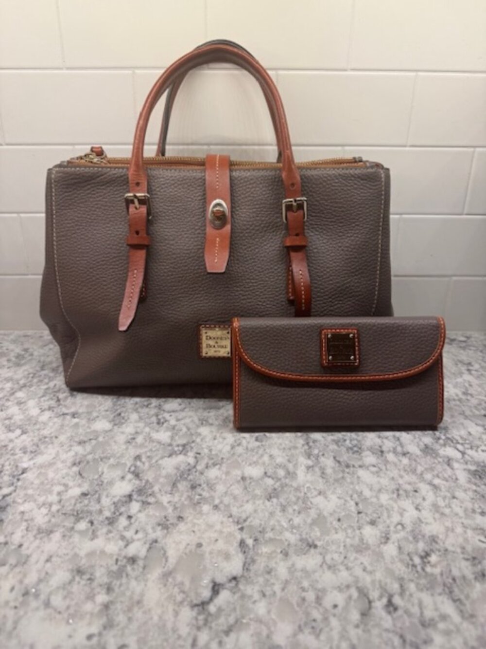 Dooney & Bourke Pebble Leather Miller Satchel & Wallet